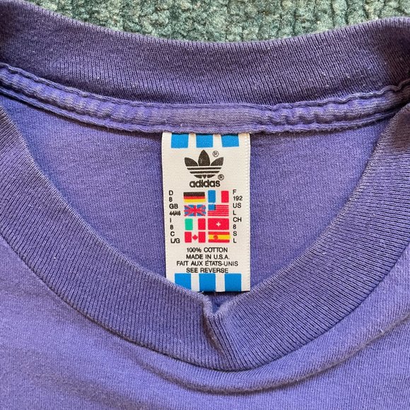 VTG ADIDAS 90s Basketball Hoop T-Shirt Made In USA Mens XL Single Stitch Purple - Picture 6 of 6
